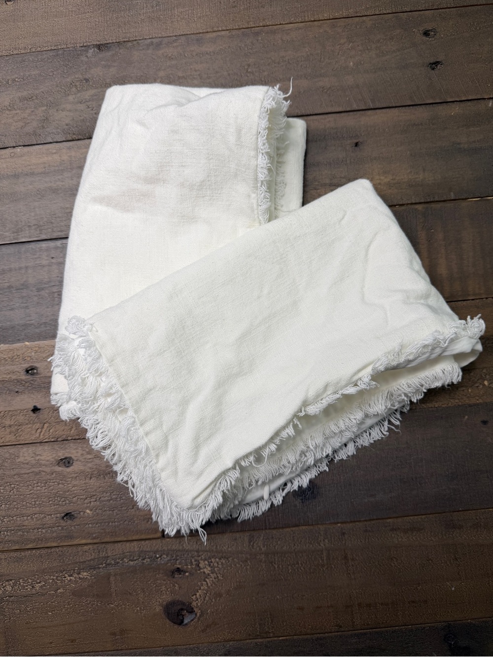 Casaluna White Fringed Pillow Sham King Set